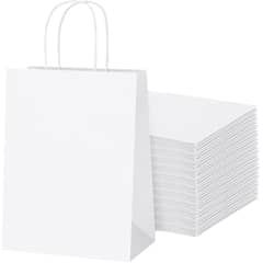 GENERICO - Bolsas de Papel Blancas 18x09x24 por 20 unidades…