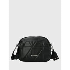 HUSH PUPPIES - Cartera Ecocuero Mujer Quilt Cross Negro