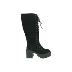 HERIEL - Bota Negra Plataforma Mujer