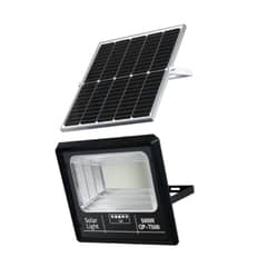 GENERICO - Foco Solar 500w + Panel Solar Y Control Remoto Carcasa Negro Negro Blanco Frío