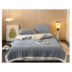 COMPRAPO - Frazada Manta Polar Sherpa Térmica Liviana Nordic 2 Plazas Gris