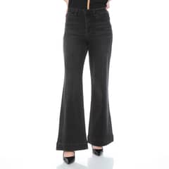 WADOS - JEANS WIDE LEG TIRO ALTO PRETINA BASICA 1 BOTON