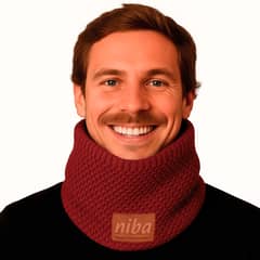 NIBA - Bufanda Hombre Circular Burdeo