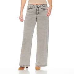 WADOS - JEANS WIDE LEG TIRO ALTO PRETINA BASICA 1 BOTON