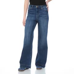 WADOS - JEANS WIDE LEG TIRO ALTO PRETINA BASICA 1 BOTON