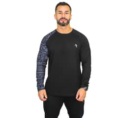 KONKO ACTIVE - Polera Manga Larga Algodón Africa Negra Hombre Konko
