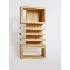 GENERICO - Repisa Madera Rectángulos Simétrica Decoración