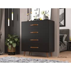ALMORE - Comoda Brasil 4 Puertas Negro