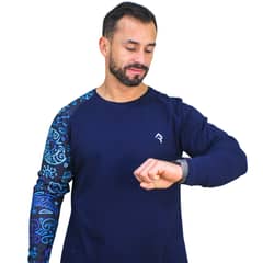 KONKO ACTIVE - Polera Manga Larga Algodón Azul Samoa Hombre Konko