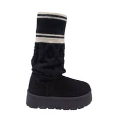 HERIEL - Bota Negra Pantubota Estilo Polainas Mujer