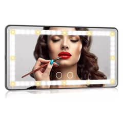 GENERICO - Espejo De Maquillaje De Visera De Coche Con 3 Modos Luz Led