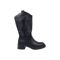HERIEL - Bota Negra Texana Mujer