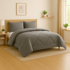 ANNGEBUT - Cobertor Sherpa King Gris Perla Reversible con Chiporro