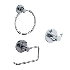 FANALOZA - Kit Accesorios De Baño 3 Piezas Cromadas