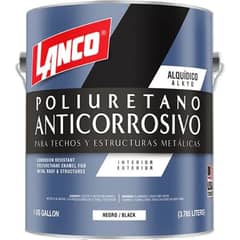 LANCO - Anticorrosivo Poliuretano Techos y Metales Negro GL