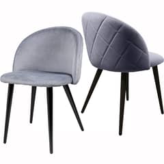 GENERICO - Pack 2 Silla de comedor Nordic Felpa Black - Gris