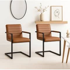 HABITA2 CHILE - PACK 2 SILLA DE COMEDOR CUERO PALERMO