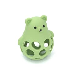 BBPRO - Juguete Mordedor Oso de Silicona Verde Oliva