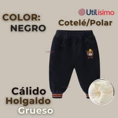 JUMP KIDS - Buzo Cotelé forrado en Polar Niño Negro