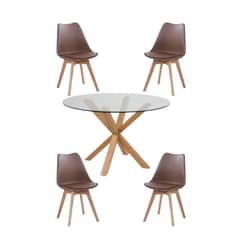 GENERICO - Comedor Cross 100cm - Café 4 puestos