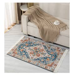 ALMA & DECO - Alfombra o Bajada de Cama Gruesa Ultra Suave 80x120 Cm Tierra y Turquesa