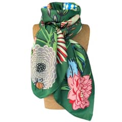 MAXO - Pañuelo de Seda de Sarga Mujer 130X130 SCARLETTE