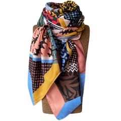 MAXO - Pañuelo de Seda de Sarga Mujer 130X130 SOFÍA
