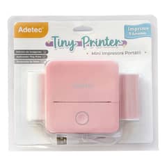 ADETEC - Mini Impresora Térmica Portátil Bluetooth + 2 Rollos