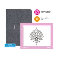 SANC - Tableta de Luz Led AC-L4S Pink tipo Huion con Funda