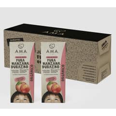 AMA - Pack Jugo Líquido Durazno Manzana Orgánico 200cc X 24 U.