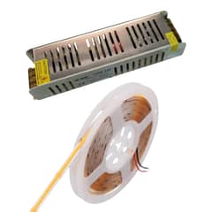 GENERICO - Cinta Led 24V COB Luz Neutra 10 mts + Fuente De Poder 24V 150W