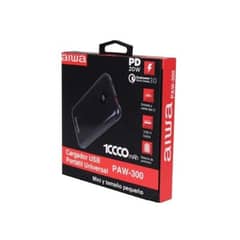 AIWA - Cargador Batería Externa Power Bank 10.000 Mah Paw-300 Color Negro