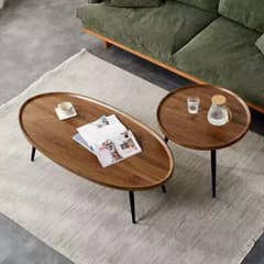 IDEEHOUSE - Juego Mesa De Centro Living Madera Nactura Oscuro Marrón Marrón