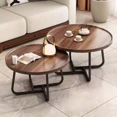 IDEEHOUSE - Juego Mesa De Centro Living Madera Nactura Moderna