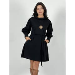 ENIGMATICA BOUTIQUE - Vestido Lanilla Cuello Tortuga - Petroleo