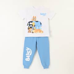 BLUEY - Conjunto Niño Sideways Blanco Y Su Familia