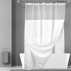 AZ AURAZEUS - Cortina De Baño Diseño Impermeable + Forro Y 12 Ganchos Aura Zeus