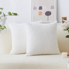 AZ AURAZEUS - Set De 2 Fundas De Cojines Cama Sillon Suave Blanca 45 X 45 Aura Zeus