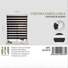 ANGELES DEL HOGAR - CORTINA ROLLER DUO LISA 100CM X 200CM