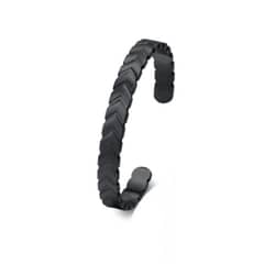 GOIA - Pulsera Esclava Trenzada 17-19 cm Acero Inoxidable - Negra