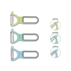 3 CLAVELES - Pelador Verduras Pack 3 Pzas Acero Inoxidable y Mango Ergonómico