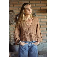 CALEDONIA LABEL - VERACRUZ BLOUSE - CAFÉ