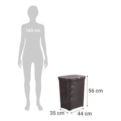 REYPLAST - Cesto Ropa Canasto Ratan Marron 60 Litros Con Tapa Grande