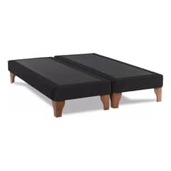 GENERICO - Base Dividida Camas 2 Plazas Dividida Negro felpa