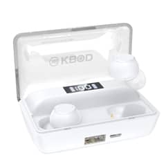 KBOD - Audífonos Bluetooth Tws C20 Con Powerbank En Su Estuche Blanco