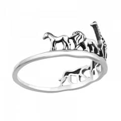 GOIA - Anillo Zoo Animales Unisex Plata