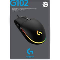 LOGITECH - MOUSE G102 LIGHTSYNC RGB GAMER 6 BOTONES NEGRO