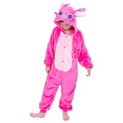 GENERICO - Disfraz Infantil Pijama Stitch Rosado Angel Talla 4 Niño