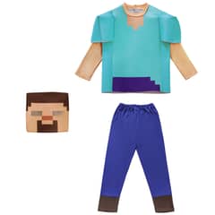 GENERICO - Disfraz Minecraft De Steve Niño Talla 5-6