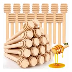 KUANGYE - 30 Cucharas Palitos Mieleras Madera Miel Agitador De 10,5cm